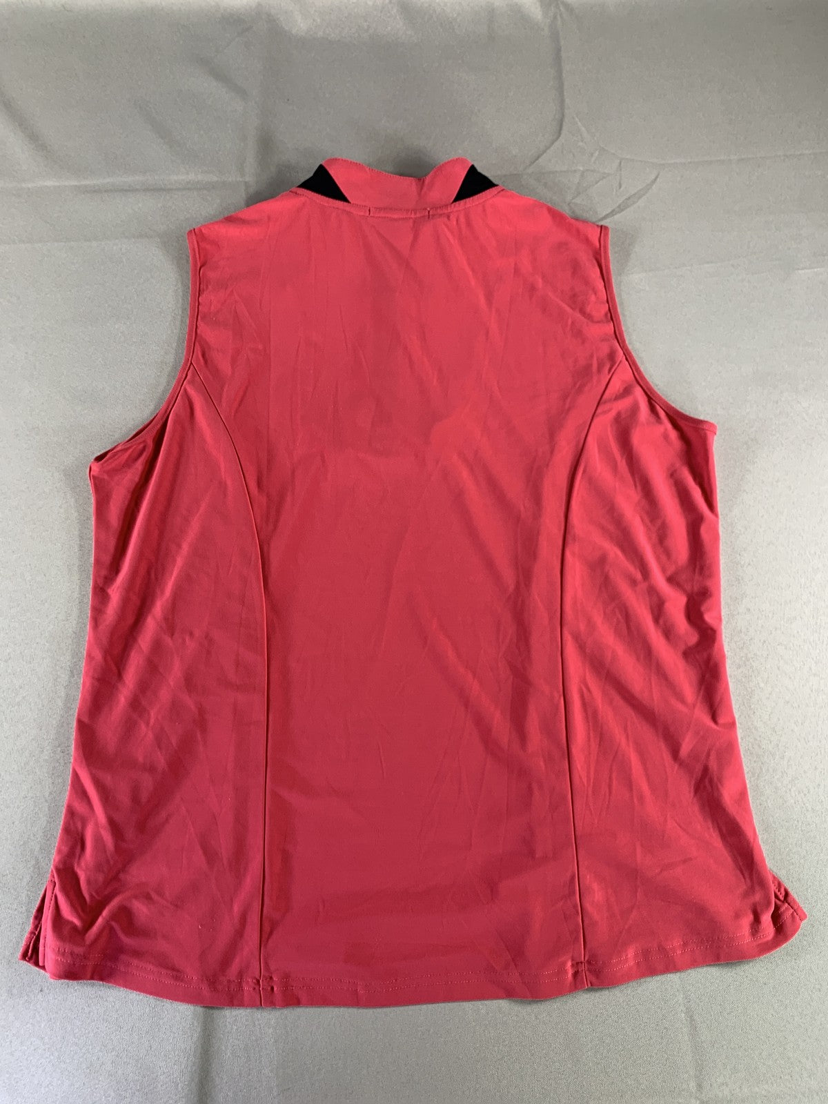 DKNY Golf Sleeveless Polo Shirt Womens XL Red Performance Stretch Athletic Top