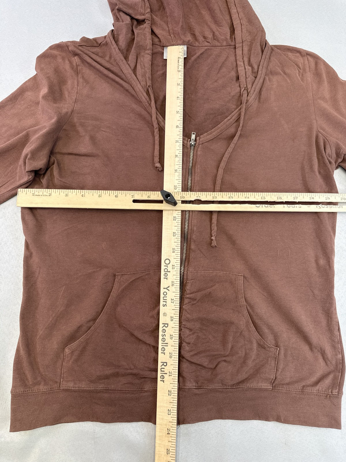 PROSPIRIT YOGA Hoodie XXLarge Brown Cotton Relaxed Fit Lightweight Zipper Front