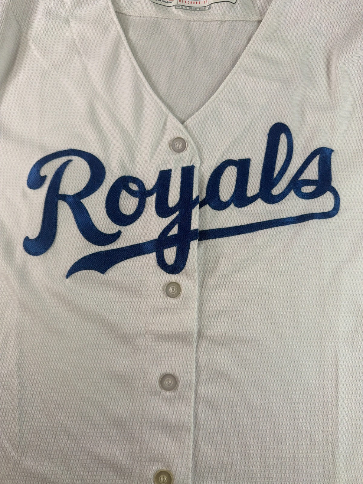 Majestic Kansas City Royals Jersey Womens 2XL White Cool Base MLB Baseball