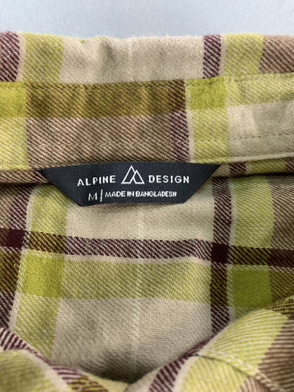 Alpine Design Flannel Shirt Mens Medium Plaid Button Up Outdoor Casual Apparel