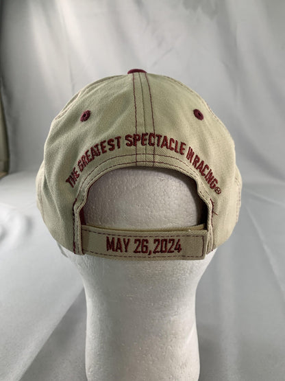 Indy 500 Hat Cap Strap Back Mens One Size Beige IndyCar Racing 108th Race 2024