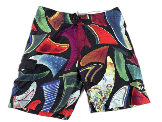 Billabong Board Shorts 34 Multi Color All Over Print 100% Polyester Surf