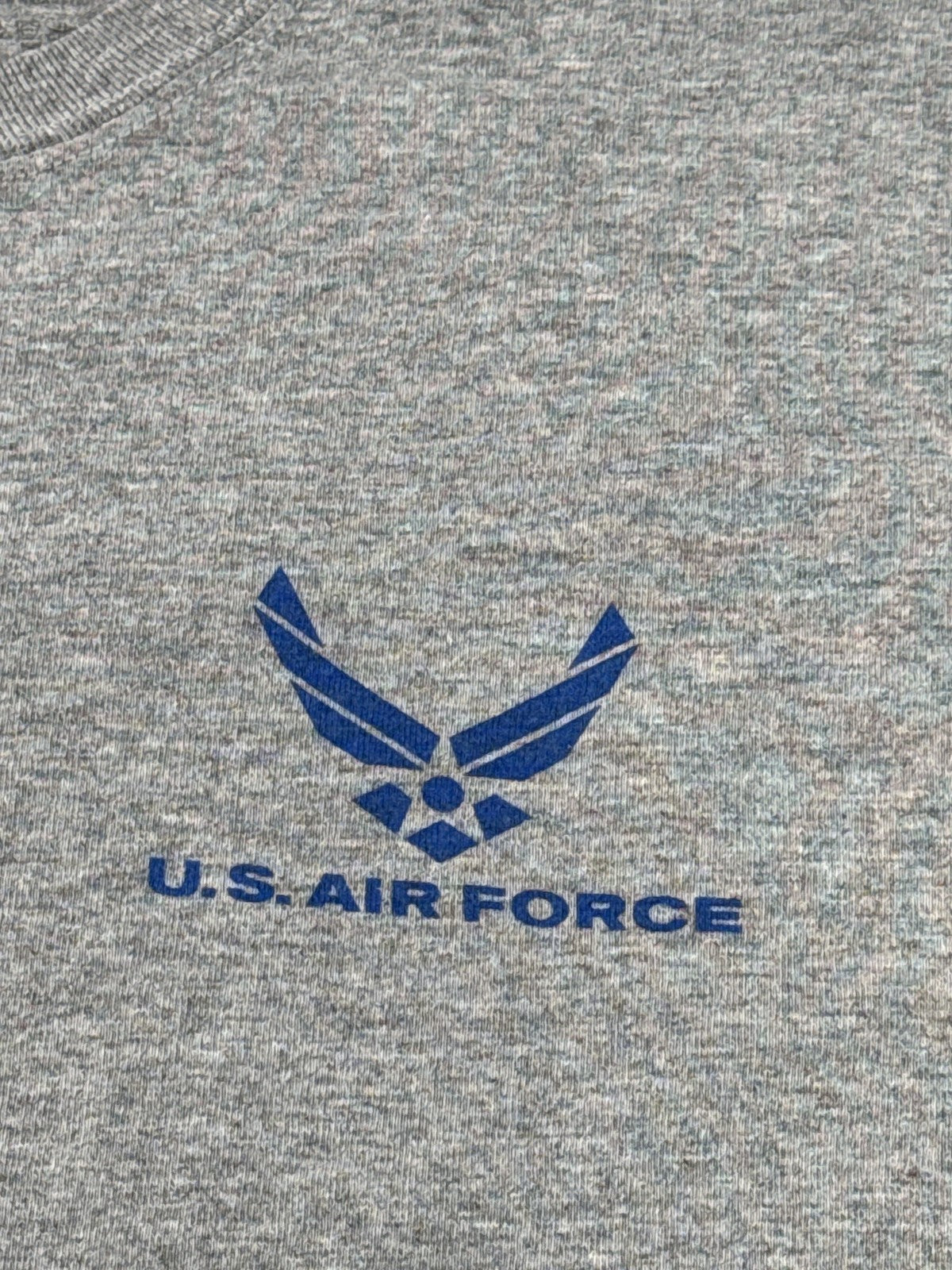 GILDAN U.S. Air Force Military Tee Gray L Cotton Polyester Crewneck Short Mens