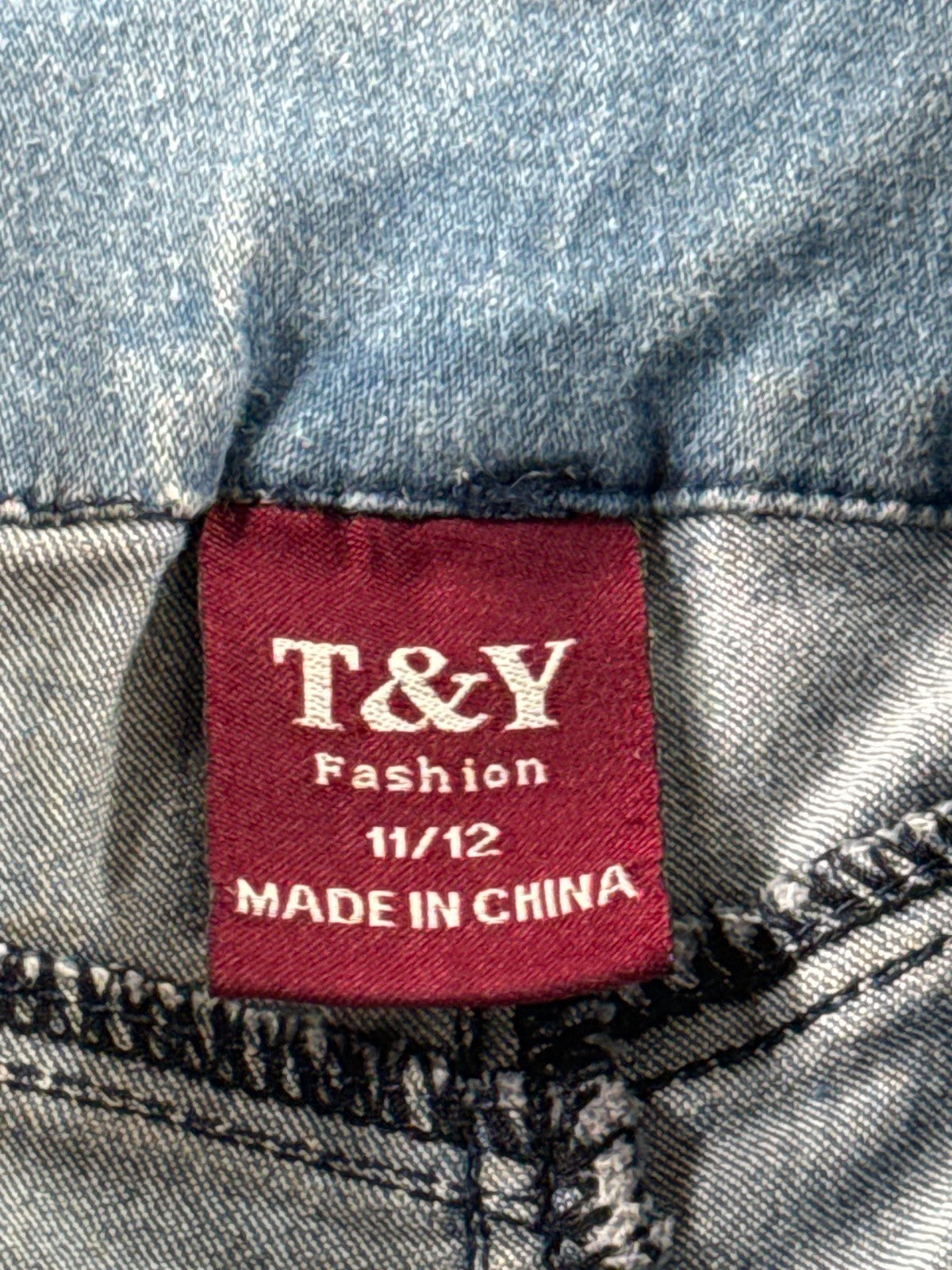 T&Y Girls Skinny Jeans 11/12 Light Wash Stretch Denim Jegging Youth Blue