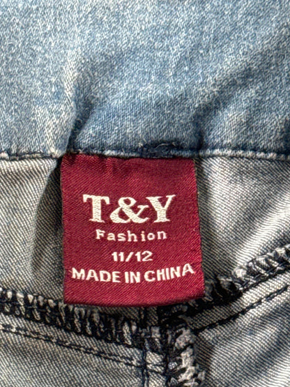 T&Y Girls Skinny Jeans 11/12 Light Wash Stretch Denim Jegging Youth Blue