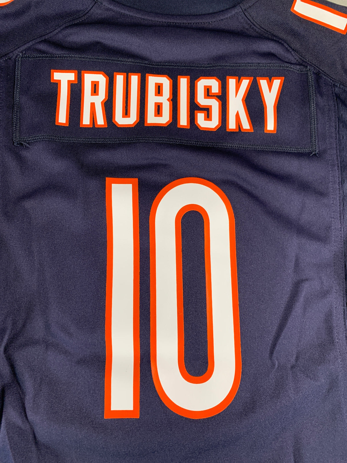 Nike Bears Trubisky Jersey Small NFL On Field #10 100 GSH Navy Blue Orange NWT