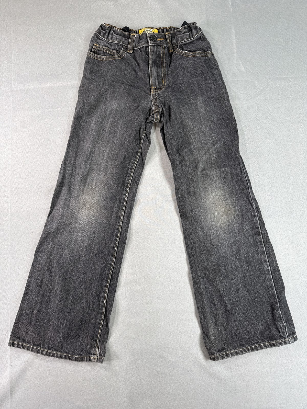 Old Navy Boys Bootcut Jeans 10 Slim Black Charcoal Gray Faded Wash Denim Bottoms