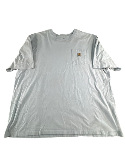 Carhartt Shirt Mens 3XL Blue Loose Fit Pocket Logo Tee Workwear TK5710-M Apparel
