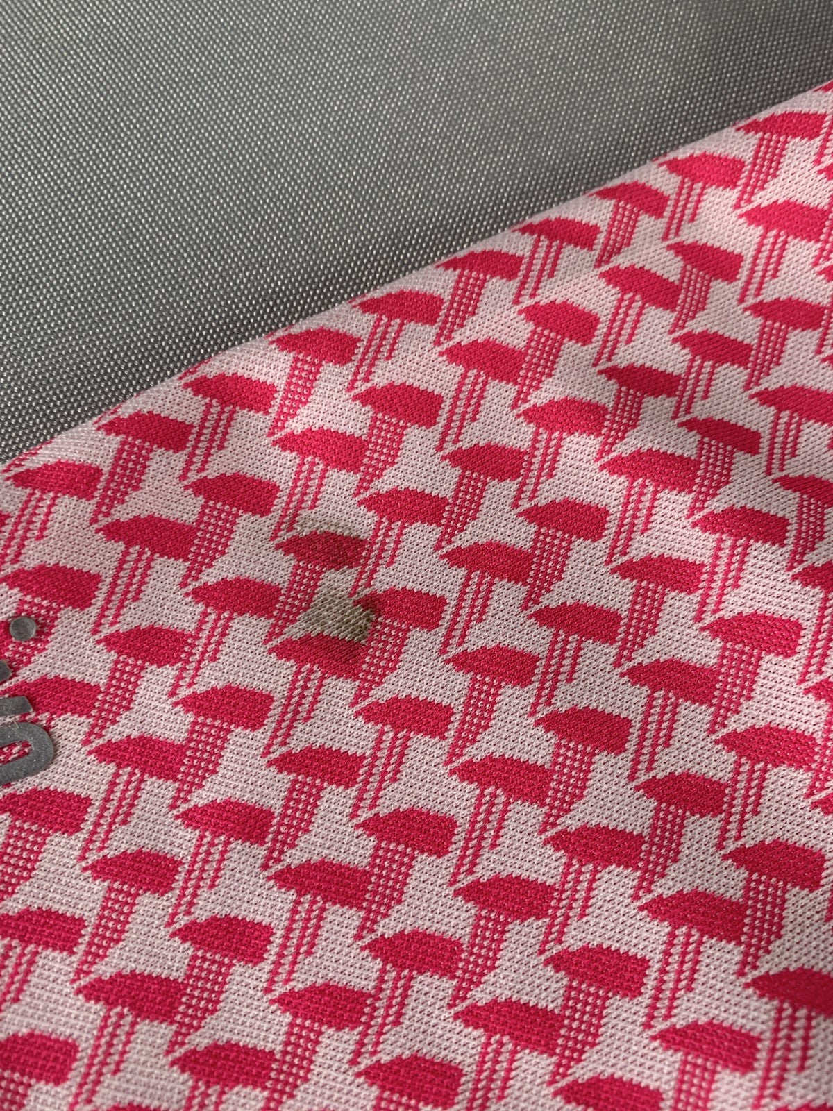 Nivo Polo Shirt Womens XL Pink White Geometric Golf Short Sleeve Quarter Zip