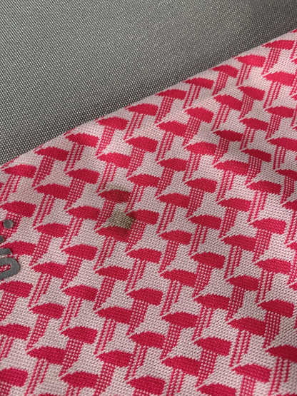 Nivo Polo Shirt Womens XL Pink White Geometric Golf Short Sleeve Quarter Zip