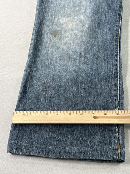 MICROS M2BX 385 Jeans 34x30 Blue 100% Cotton Straight Leg Classic Zip Fly