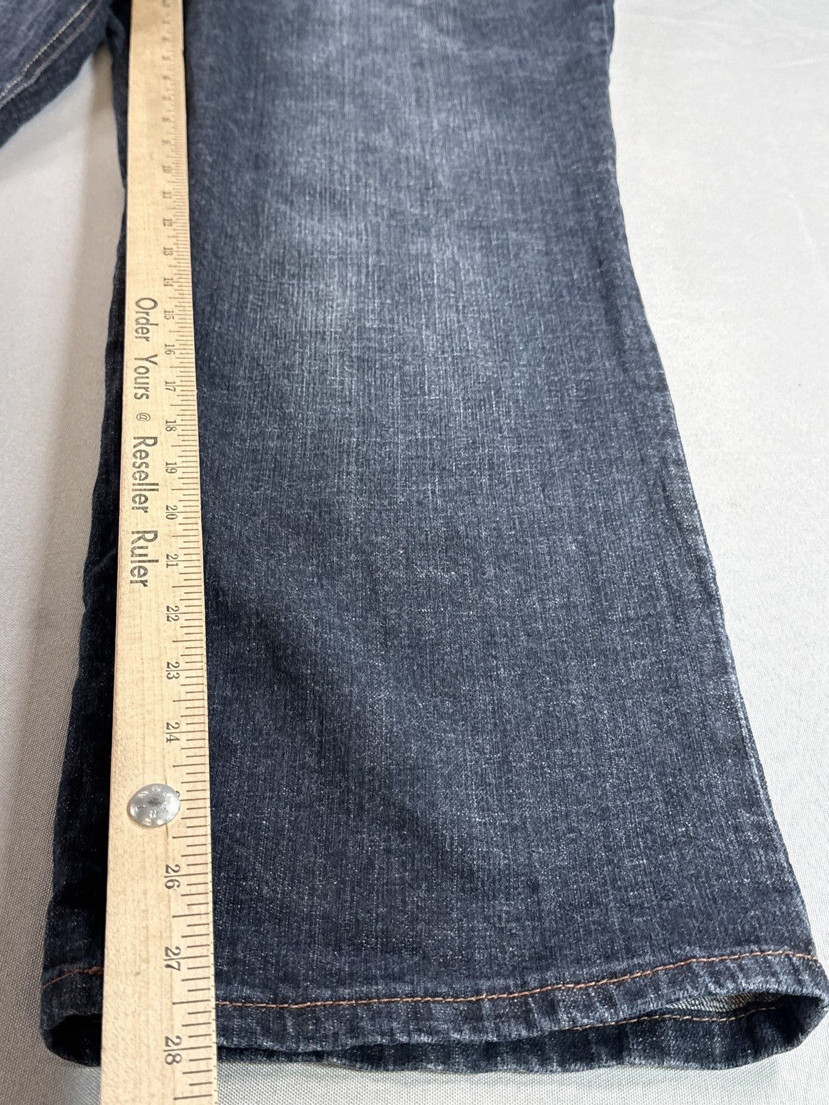 EASED Dark Straight Leg Jeans 26 Blue Cotton Spandex Designer Luxury Mexico