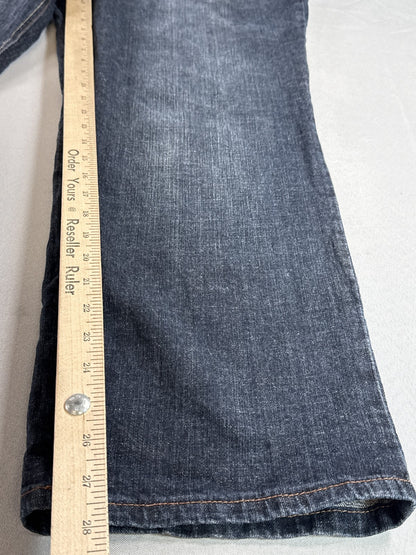 EASED Dark Straight Leg Jeans 26 Blue Cotton Spandex Designer Luxury Mexico