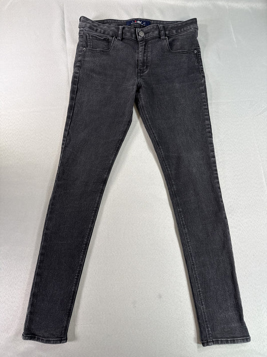 Women's Black Denim Skinny Jeans 13 Stretch Mid Rise Comfortable