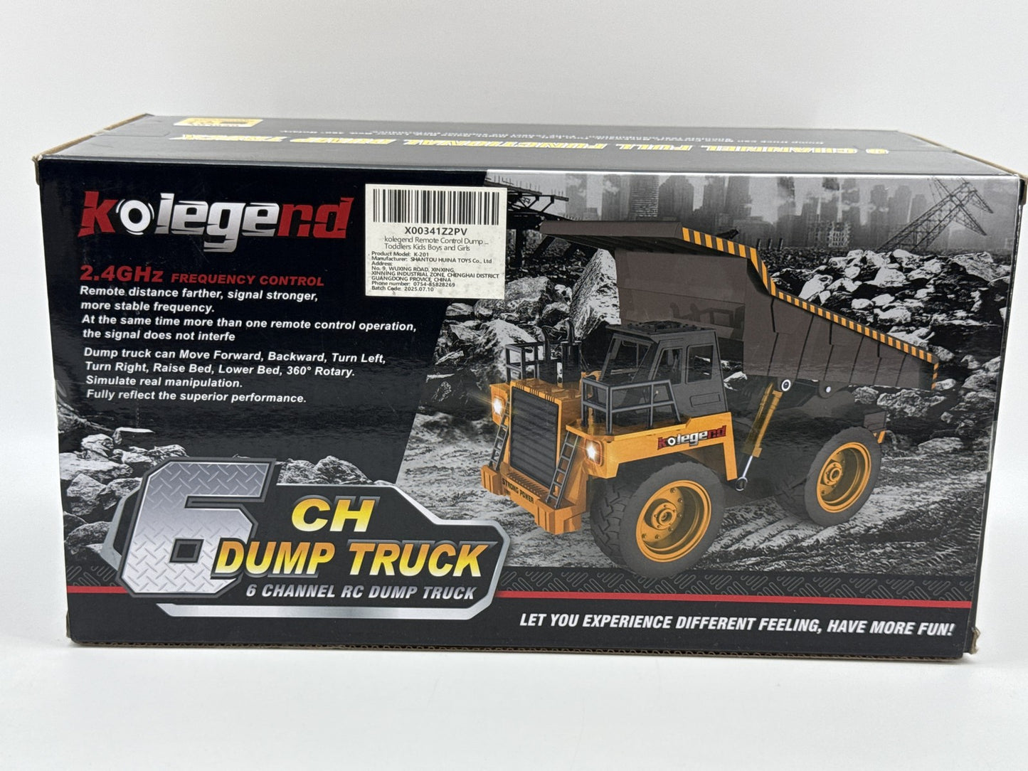 kolegend K 201 Remote Control Dump Truck RC Construction Vehicle Toy Yellow