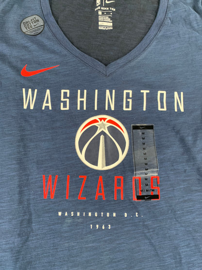 Nike Dri-Fit Washington Wizards 1963 Tee Blue V-Neck Womens M NBA Athletic NWT