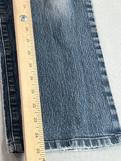 Style&Co Straight Leg Jeans Womens 10P Blue Stretch Denim Distressed Mid Rise