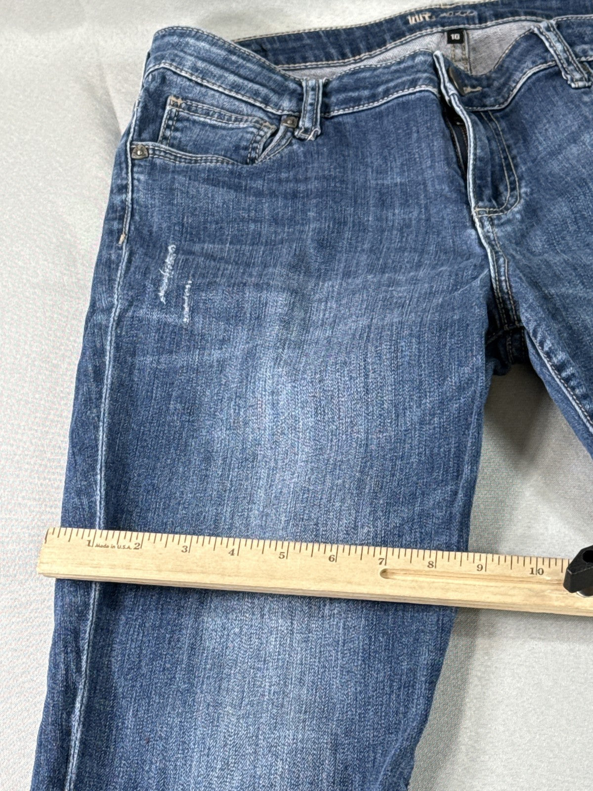 KUT Kloth KP176MA5N Jeans Womens 10 Blue Distressed Straight Leg Cotton Spandex
