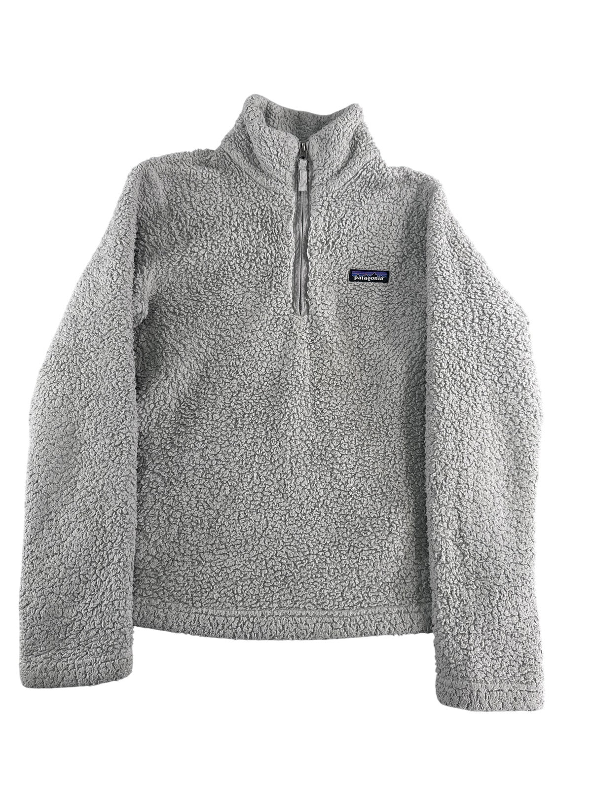 Patagonia Sweater Womens Small Gray Fleece Quarter Zip Pullover Sherpa Jacket