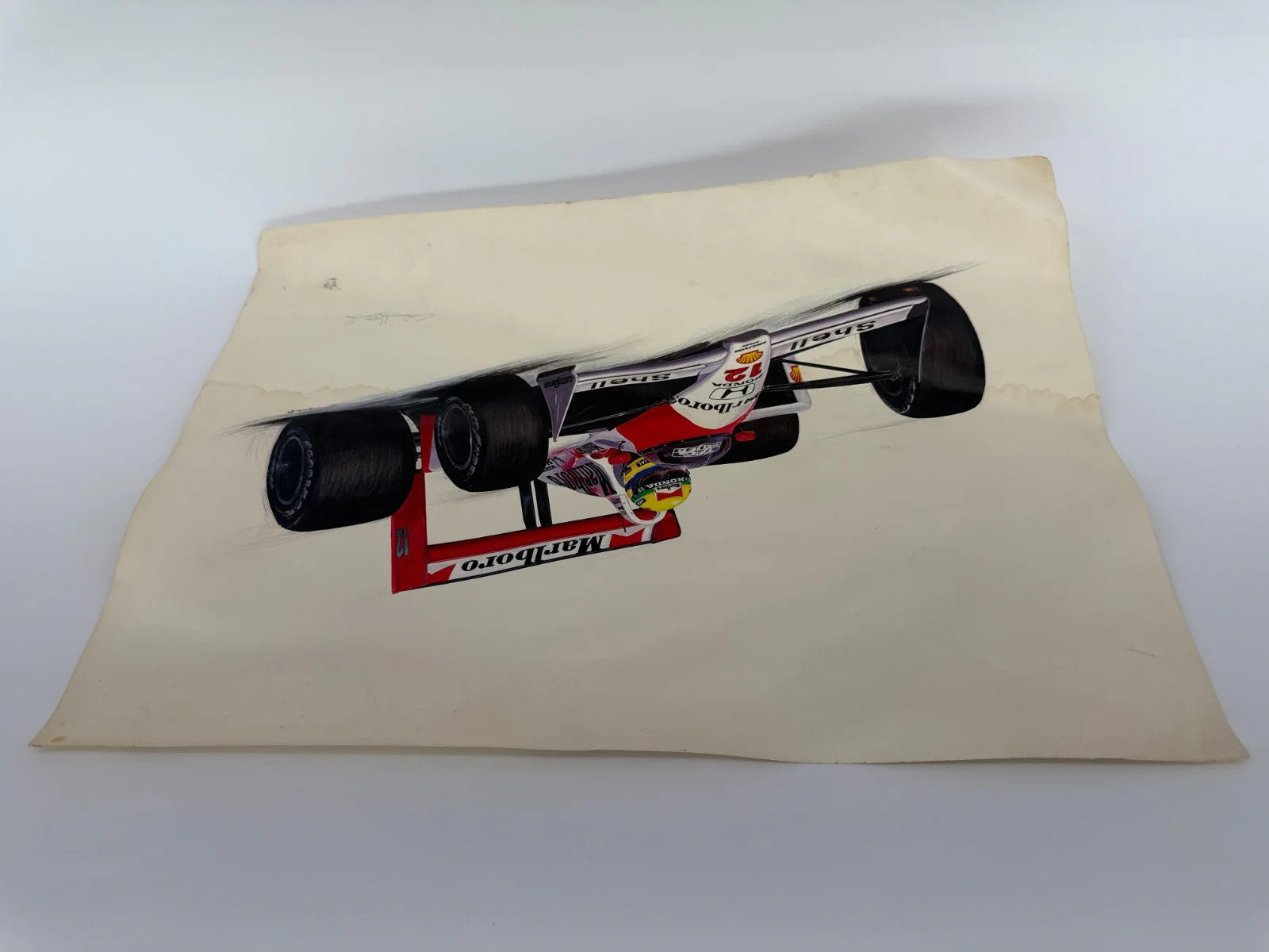 Ayrton Senna McLaren Print Cademartori Signed Ltd 72 500 F1 Racing Art Vintage