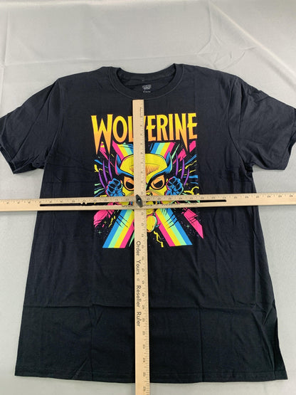 Wolverine Shirt Mens Large Black Marvel Pop Tees Graphic Neon Superhero Retro