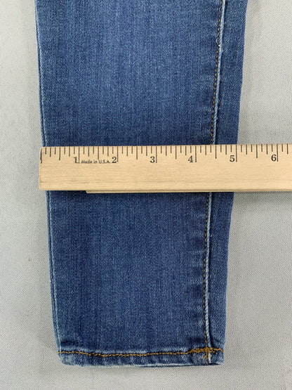 Rock & Republic Jeans Womens 0 Blue Skinny Distressed Stretch Denim Rhinestone