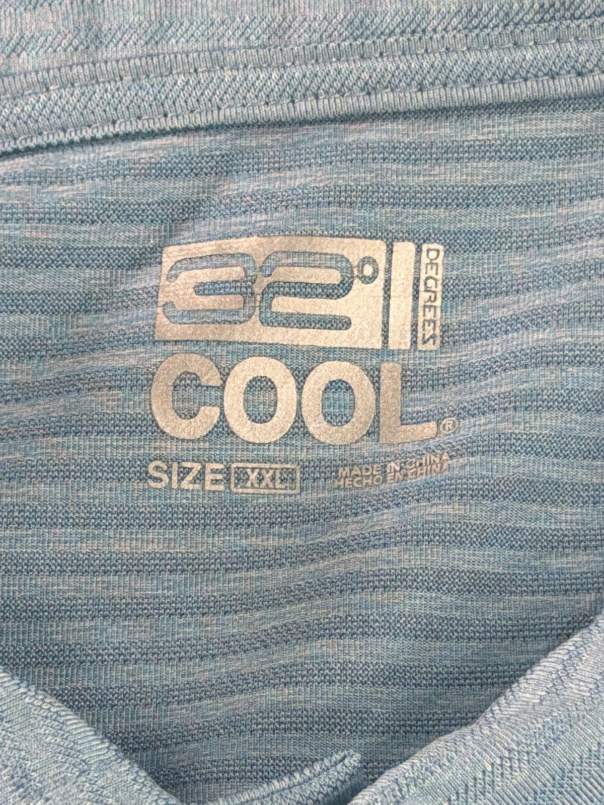 32 Degrees Cool Polo Shirt Mens XXL Blue Striped Stretch Performance Golf Tee