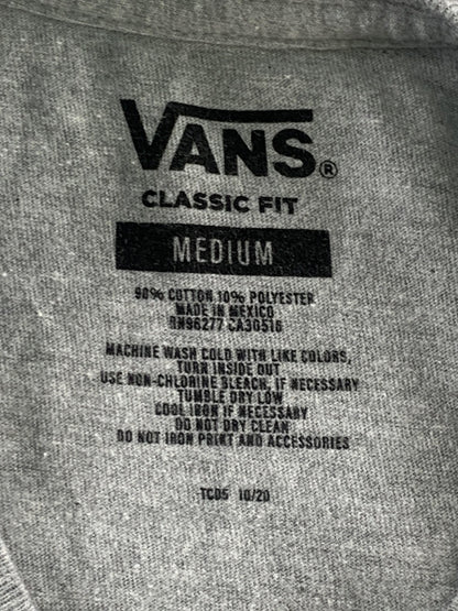Vans Shirt Mens Medium Gray Christmas Tree Holiday Tee Snowflakes Skate Classic