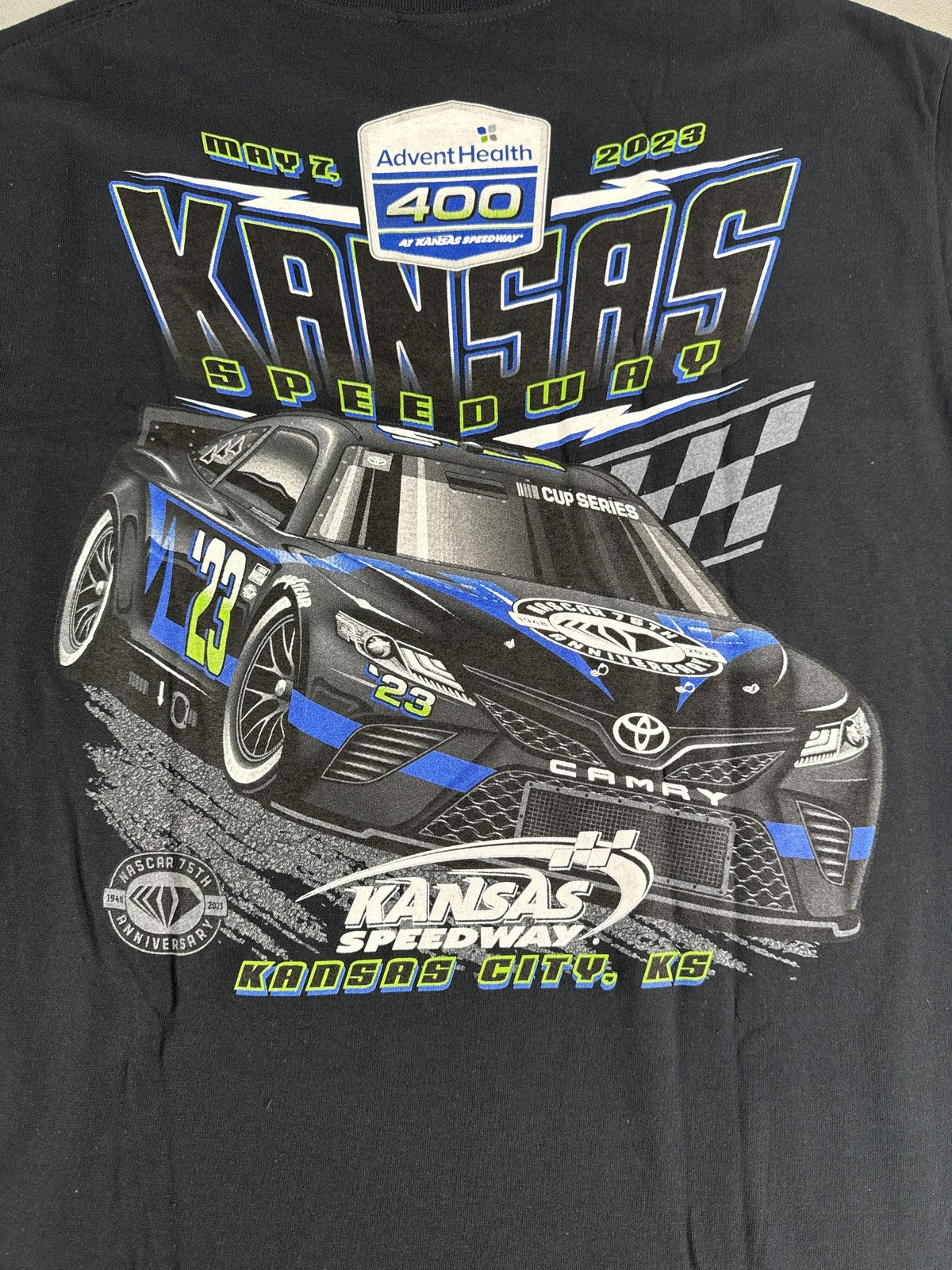 Kansas Speedway Shirt Mens Large NASCAR AdventHealth 400 2023 Cup Series Race