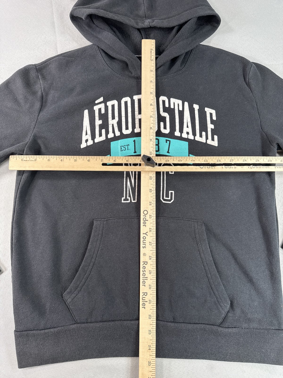 Unbranded Aeropostale 28626AT Graphic Hoodie Unisex L/G Black Long Sleeve