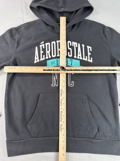 Unbranded Aeropostale 28626AT Graphic Hoodie Unisex L/G Black Long Sleeve