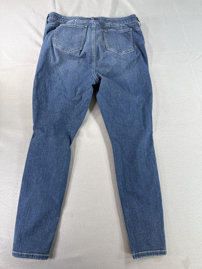TORRID Mid Rise Skinny Jeans Womens 18R Blue Distressed Stretch Denim Cotton
