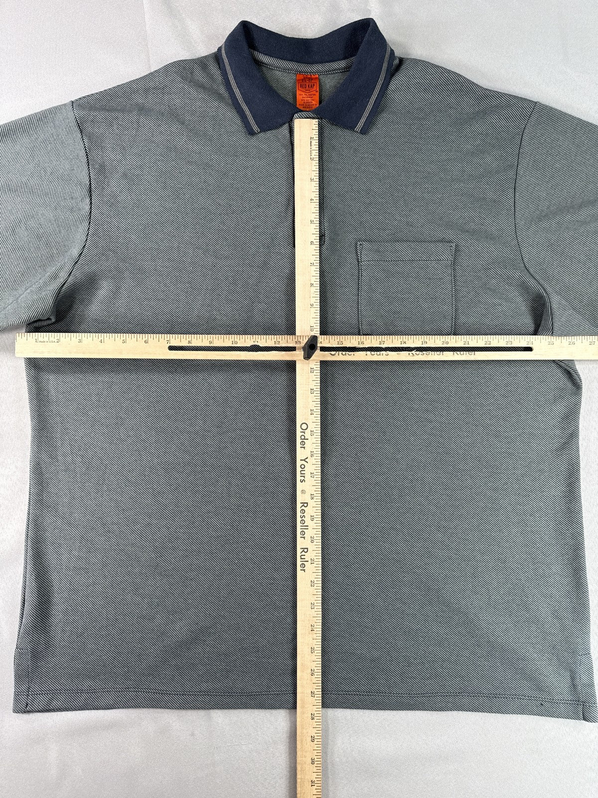 Red Kap Performance Knit Twill Polo Shirt Mens XL 38 Gray Polyester Cotton Solid