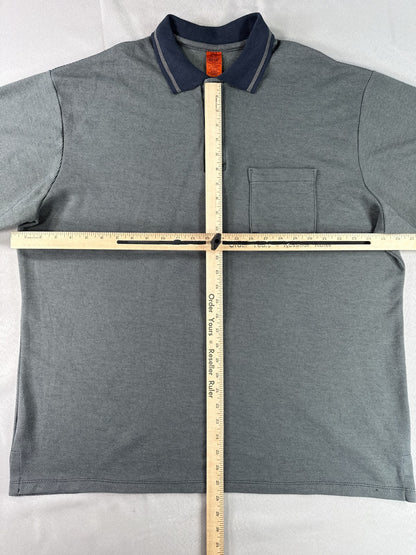 Red Kap Performance Knit Twill Polo Shirt Mens XL 38 Gray Polyester Cotton Solid
