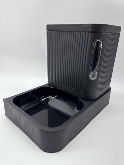 Zomisia Gravity Pet Feeder Black Plastic Dual Compartments Modern