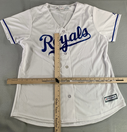 Majestic Royals Jersey Womens XL NEW MLB White Cool Base Replica Button Front