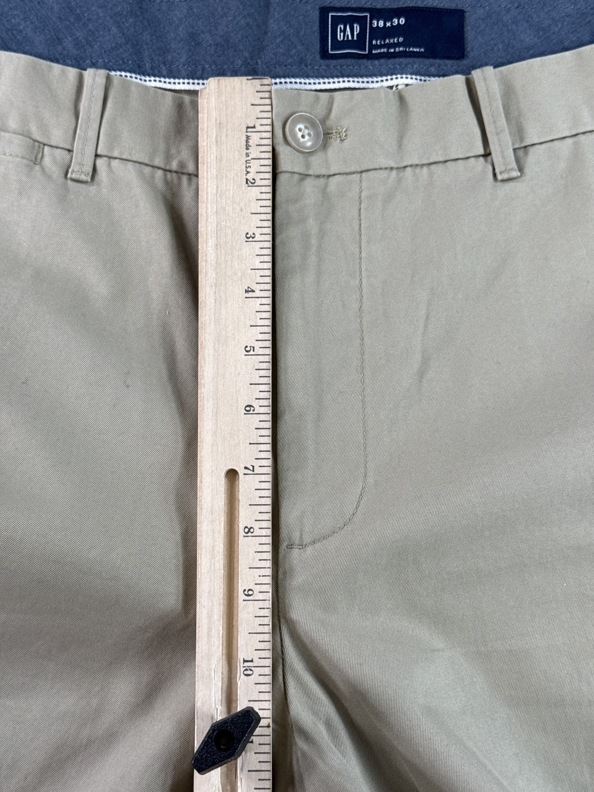 GAP Khaki Chino Pants 38x30 100% Cotton Flat Front Straight Leg Classic Fit