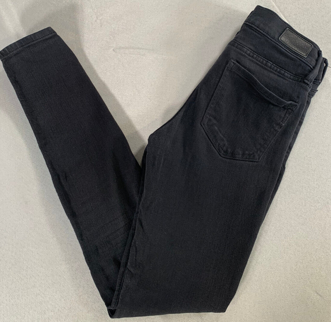 Express Women's Black Mid Rise Stretch Leggings Size 0R 26x28 Comfortable Fit
