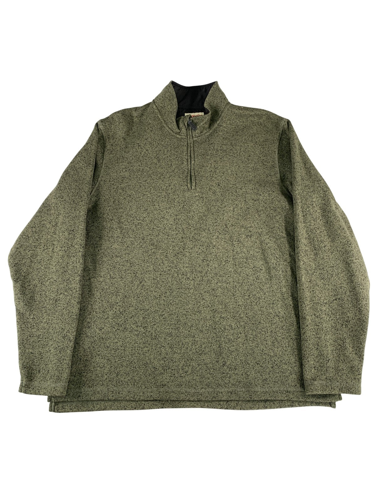 Wrangler Authentics Pullover Sweater Mens Large Green Quarter Zip Fleece Warm