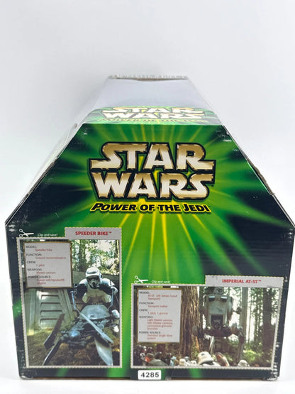 Star Wars Power of the Jedi POTJ Imperial AT-ST amp Speeder Bike Paploo 1783 NWT