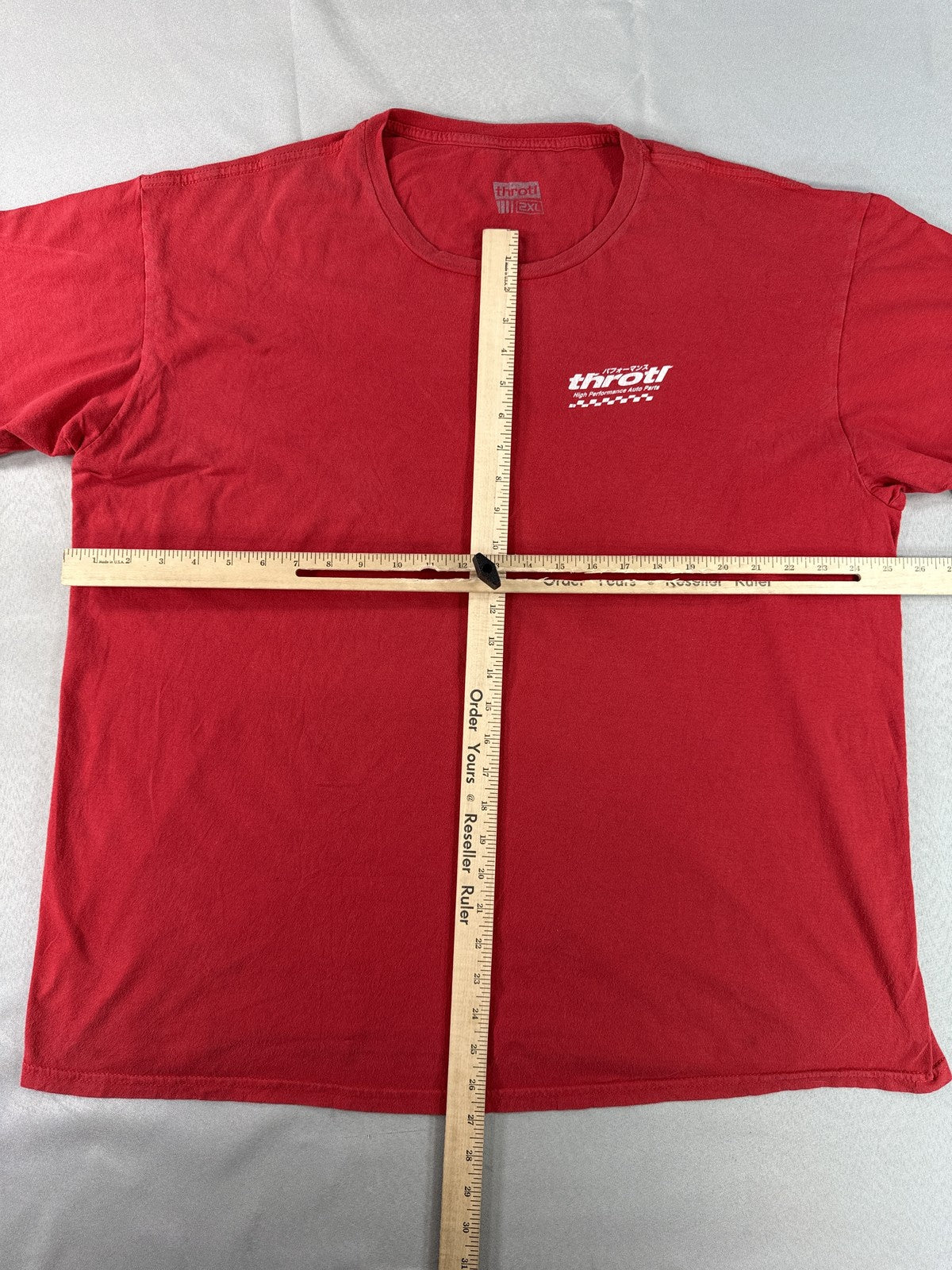 Throtl High Performance Throttle Auto Parts Graphic Tee 2XL Red Cotton Crewneck