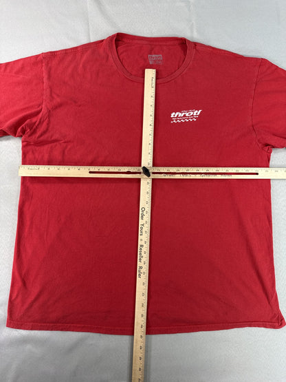 Throtl High Performance Throttle Auto Parts Graphic Tee 2XL Red Cotton Crewneck