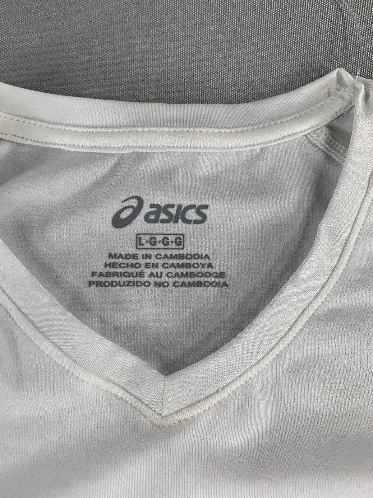 Asics Youth Volleyball Jersey L White Short Sleeve Spin Serve Tee 2054A016 NWT