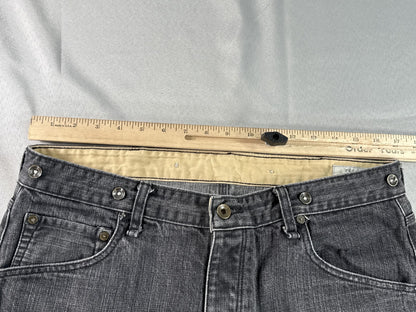 rag bone Straight Fit Jeans 32x32 Black 100% Cotton Leg Made in USA Button