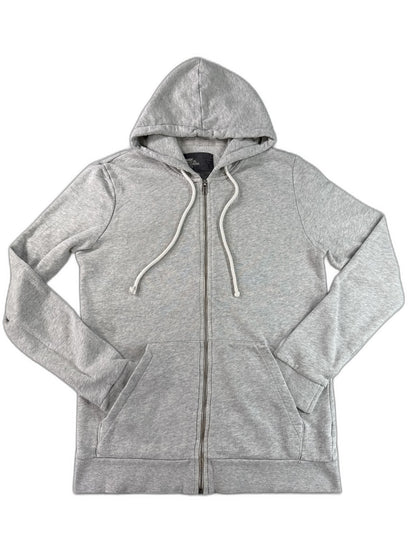 H&M Hoodie S Gray Cotton Blend Long Sleeve Drawstring Hood Regular Fit Slim