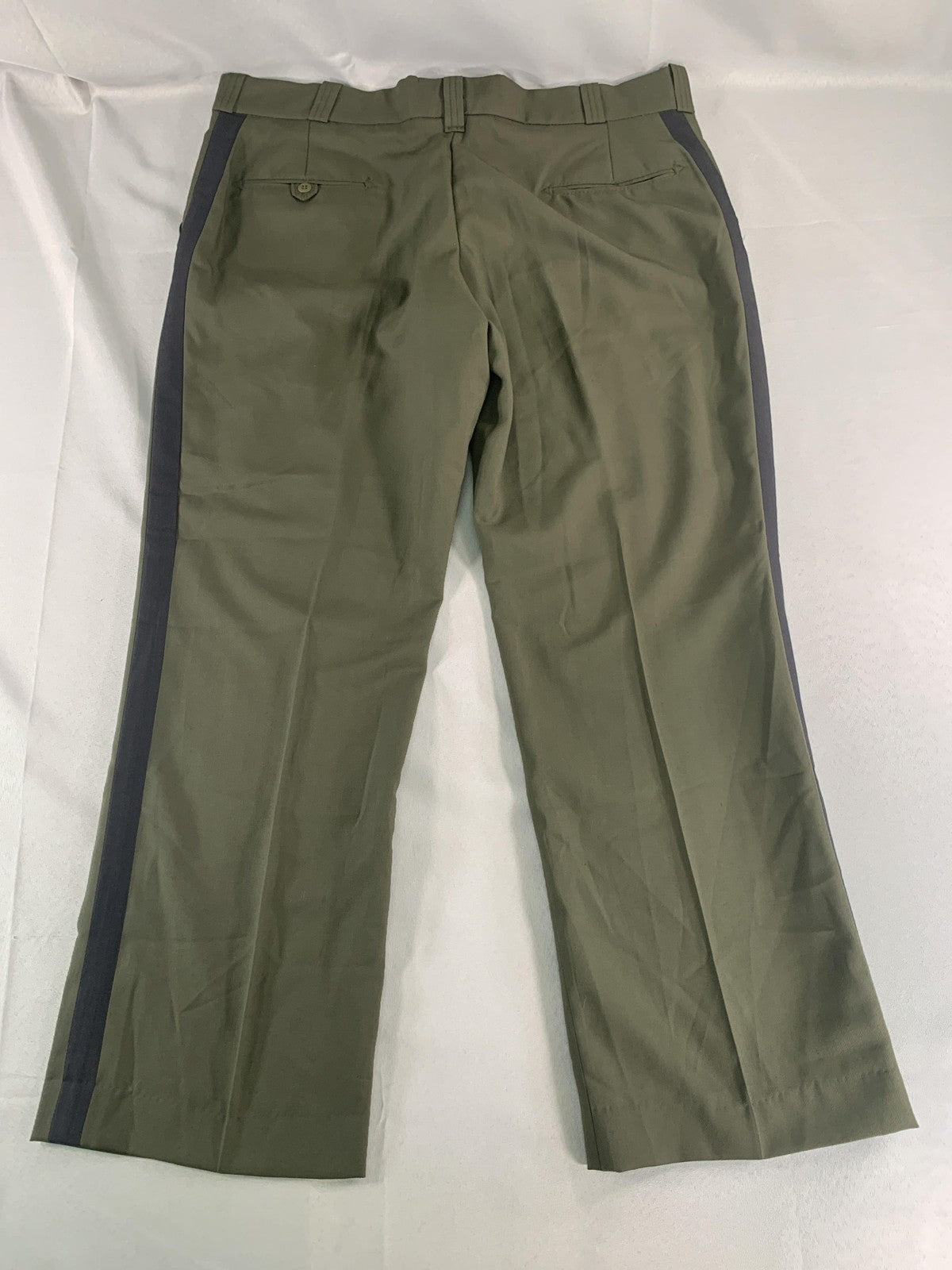 Southeastern Pants Mens 18 Olive Green Wool Blend Stripe Dress Uniform Made USA