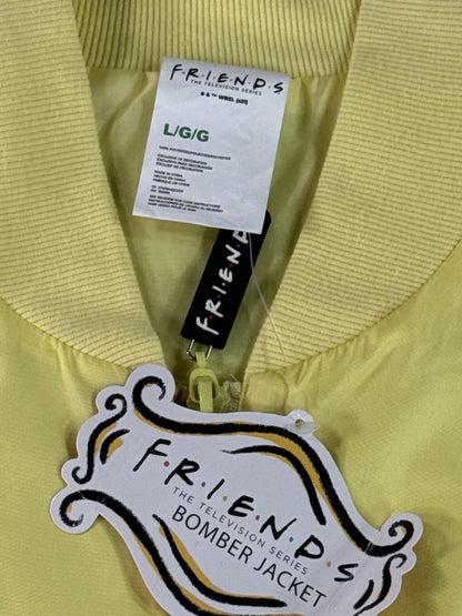Friends TV Show Yellow Bomber Jacket Large Polyester Outerwear
