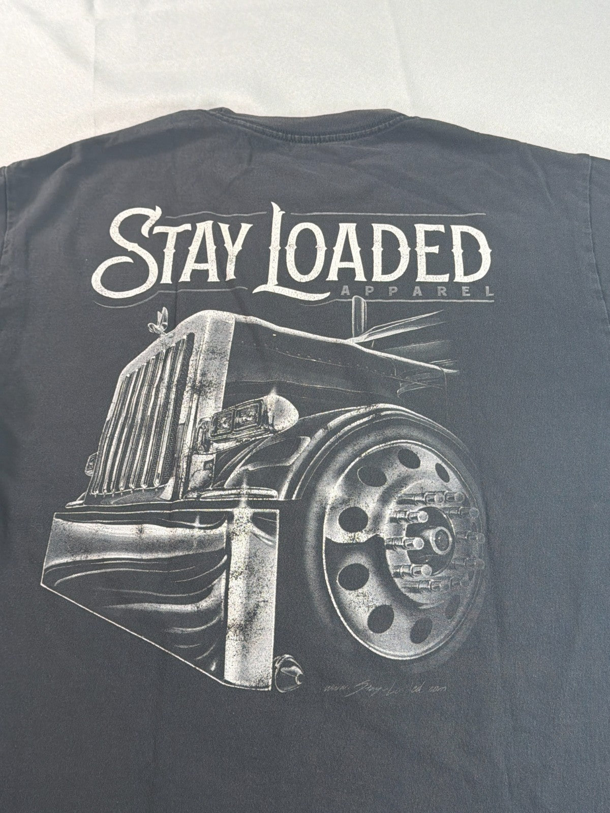 Stay Loaded Apparel Mens Medium Black Only 1% Of Us Big Rig Semi Truck Tshirt