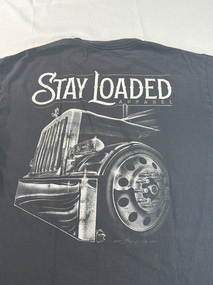 Stay Loaded Apparel Mens Medium Black Only 1% Of Us Big Rig Semi Truck Tshirt