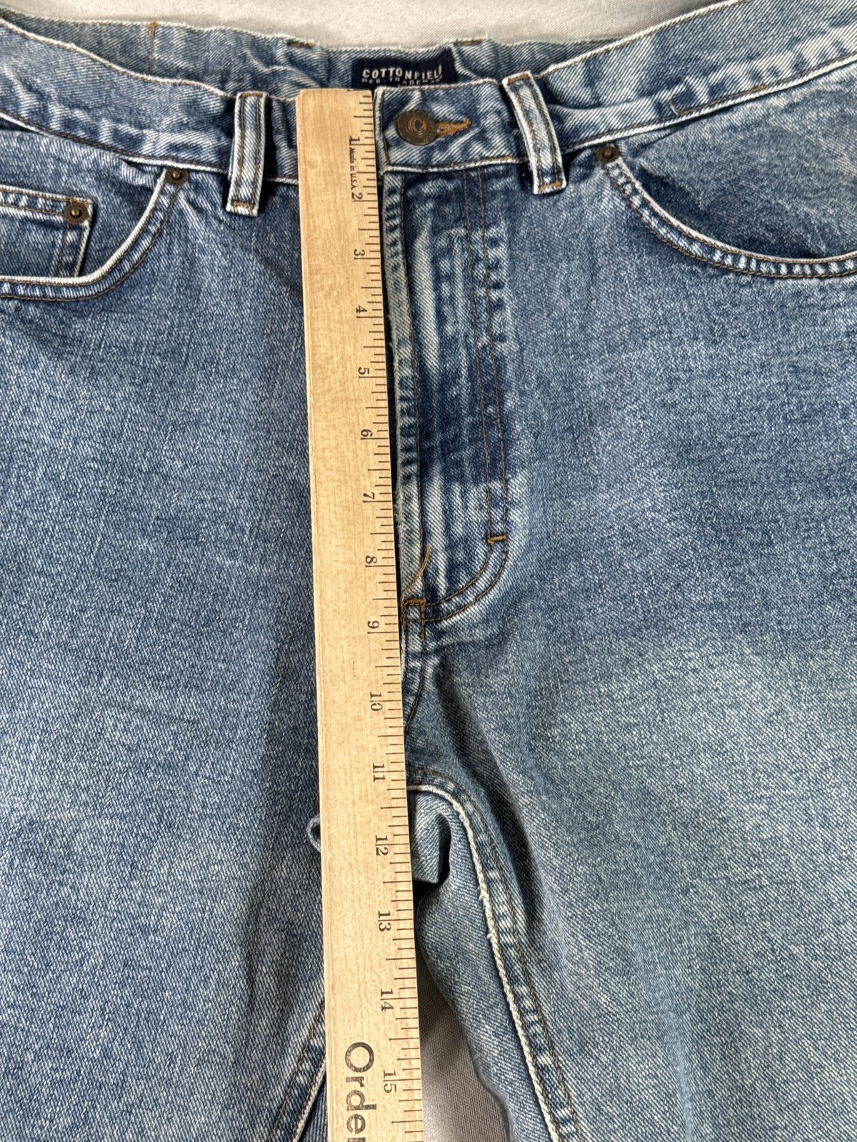 COTTONFIELD Light Wash Jeans Length 100% Cotton Straight Fit Classic Unisex